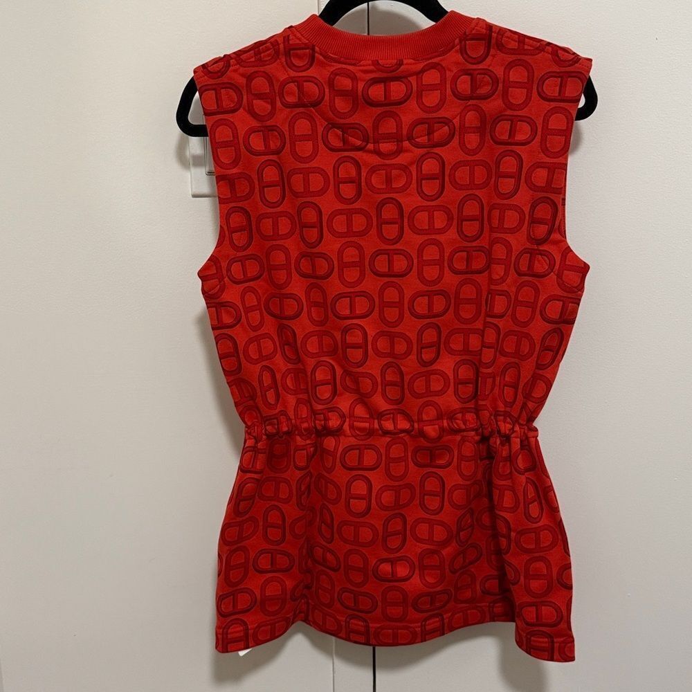 NWT Hermes Chaine D’Ancre Coulissee Tunic in Bright Red. Size 34 Fr./US Size 2. - Picture 3 of 12